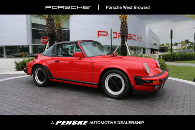 2dr Targa Low Miles Unspecified Gasoline 3.2L FLAT 6 Cyl Red 1988 Porsche 911 2dr Targa