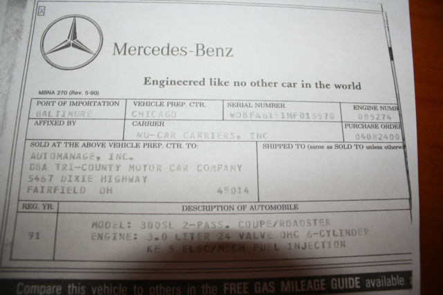 1991 Mercedes-Benz SL-Class 300 SL Convertible - photo 7