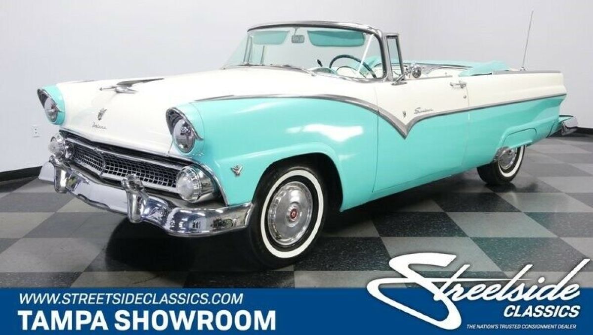 302 V8 4 SPEED AUTOMATIC OVERDRIVE POWER FRONT DISC POWER STEERING GORGEOUS 1955 Ford Fairlane Sunliner
