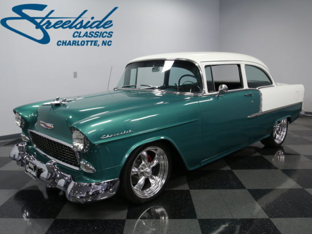 307 V8, TH350 AUTO, A/C, PWR STEER & 4 WHL DISC BRK, LOWERD, CLEAN IN/OUT, NICE! 1955 Chevrolet Bel Air/150/210