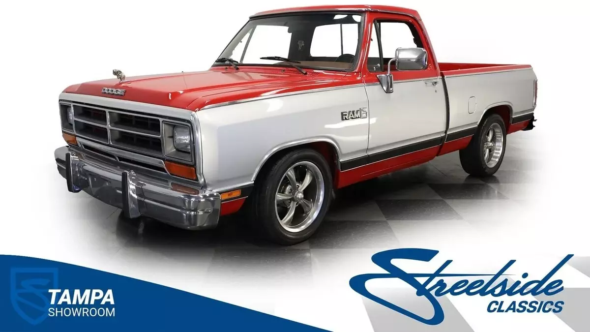 318 V8 AUTOMATIC POWER FRONT DISC COLD A/C 17" RIDLER WHEELS RED/SILVER 2 TONE G 1988 Dodge Ram