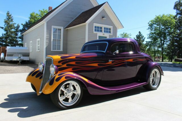 34 3-window custom ALL STEEL Hot Rod with a 540 Merlin and A/C Drives Awesome 1934 Ford 40