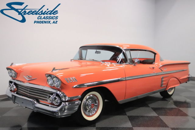 348 TRI-POWER, THREE ON THE TREE, PS, SLICK CORAL PAINT, HIGHLY DESIRABLE CRSER! 1958 Chevrolet Impala