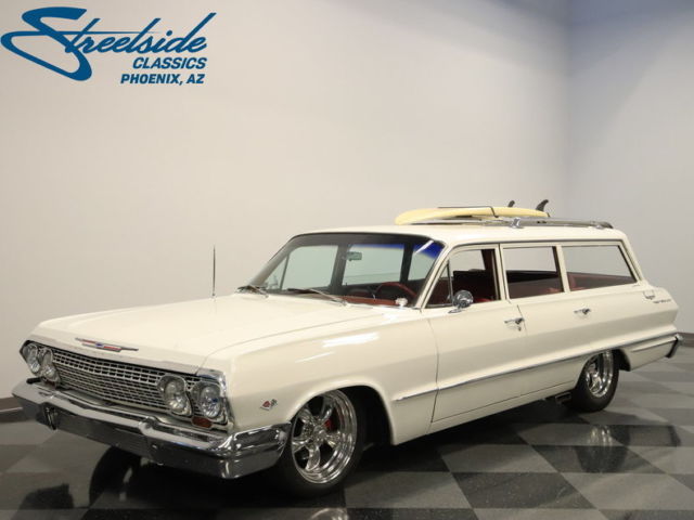 350 TPI V8, 700R4, CORVETTE IRS, ERMINE WHITE OVER RED, DONE RIGHT, NICE CRUISER 1963 Chevrolet Bel Air/150/210 Wagon