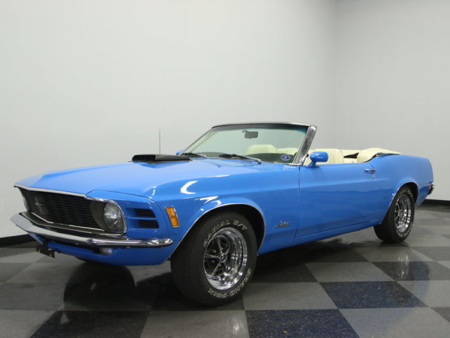 351 WINDSOR W/SHAKER, GRABBER BLUE, MARTI REPORT, DROPTOP MUSCLE, NICE CAR! 1970 Ford Mustang