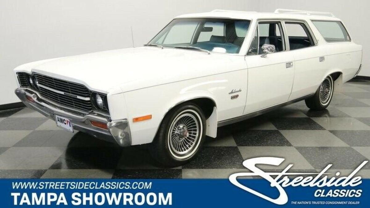 38K ACTUAL MILES 390 V8 4 SPEED MANUAL P/S P/B A/C BORN IN FROST WHITE 1970 AMC Ambassador Station Wagon