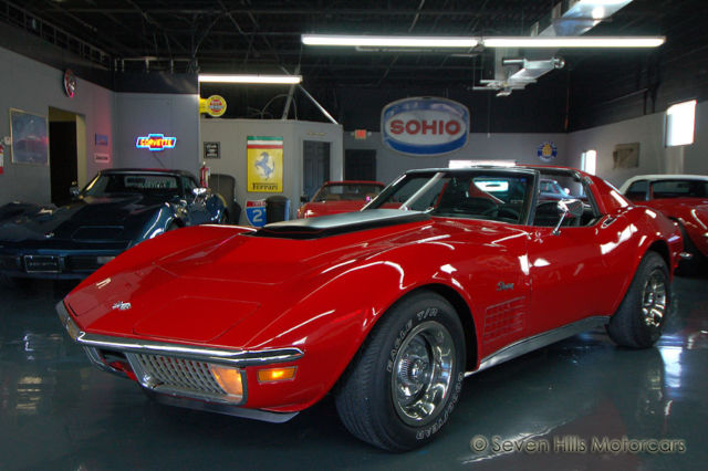 4-Speed, LOADED A/C PS PB, Red/Black, EXCELLENT CONDITION, 173 Pics & Video 1971 Chevrolet Corvette #'s Match