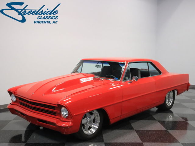 406 V8, 4-SPD AUTO, PS, PB W/ FRONT DISC, FRESH BUILD, COILOVERS, WCKED RED NOVA 1967 Chevrolet Nova