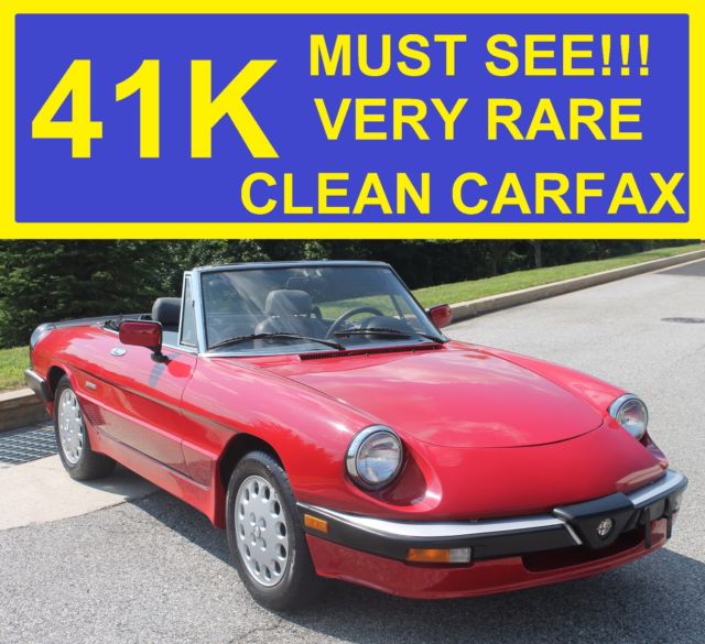 41K ORIGINAL MILES SPIDER QUADRIFOGLIO RUST FREE 86 87 88 89 90 91 FIAT FERRARI 1986 Alfa Romeo Spider Quadrifoglio