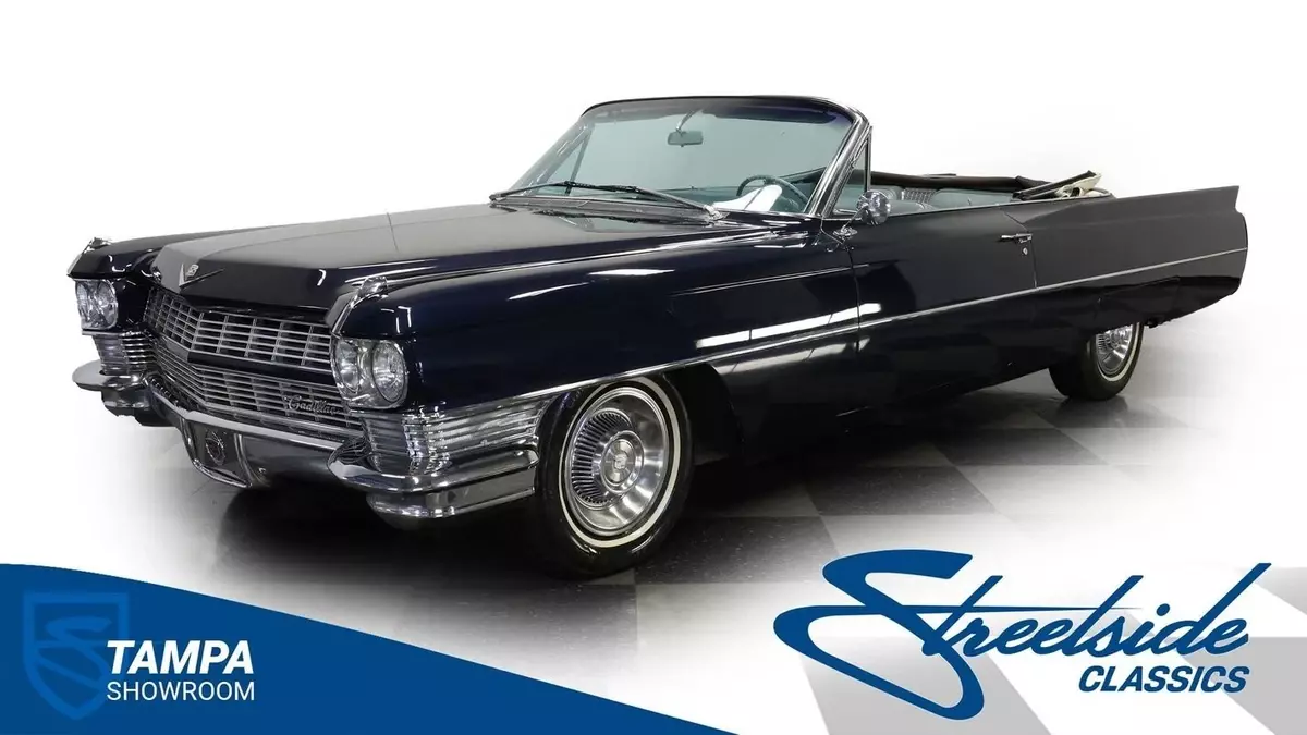 429 V8 TH400 AUTO POWER FRONT DISC FACTORY CORRECT SOMERSET BLUE OVER LIGHT BLUE 1964 Cadillac DeVille Convertible