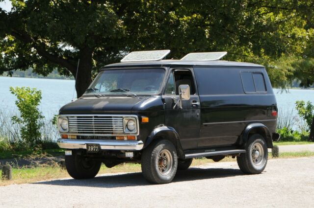 4x4 Van 1977 Classic Chevy Vintage Van Stomper Baja Offroad Quadravan RARE CHEVY 1977 Chevrolet G20 Van G30 4x4 Van Quadravan Shorty Van Stomper Van RARE!