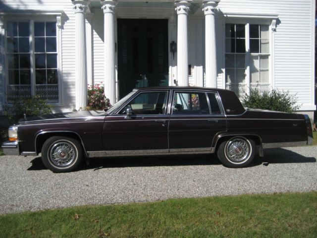 5.0 L V8 Top-of-the-Line Burgundy Pillow Top Leather Interior Wire Wheels 1987 Cadillac Brougham d'Elegance