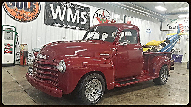 51 Red Pickup Truck 5 Window Classic Show Truck Pickup Short Bed Auto V8 Fuel 1951 Chevrolet 3100 Pickup Truck
