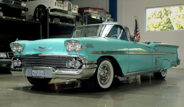 53100 Miles 348/250HP 4BBL V8 AutomaticConvertible 1958 Chevrolet Impala --