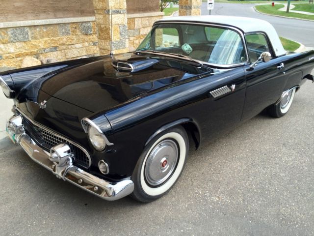 55 Ford Thunderbird Convertible - 2 Tops - Tuxedo Black -ONLY 62k ORIGINAL MILES 1955 Ford Thunderbird