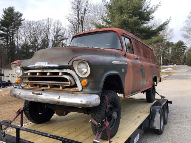 57 CHEVY NAPCO 4X4 PANEL URANIUM HISTORICAL MED RARE ANTIQUE HISTORICAL 1957 Chevrolet 3800 PANEL