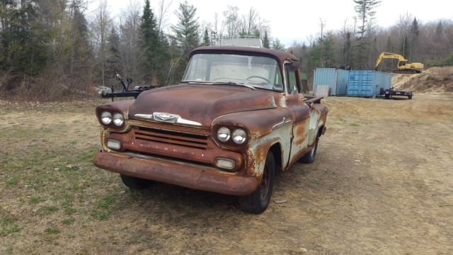 58 Chevy Pickup, needs restoration, did run on gas can, lost interest, 327 v8 1958 Chevrolet Other Pickups Apache