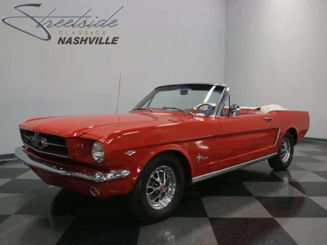 64 1/2 DROP TOP STANG, ORIGINAL F CODE 260CI V8, CORRECT RANGOON RED, CLEAN! 1965 Ford Mustang