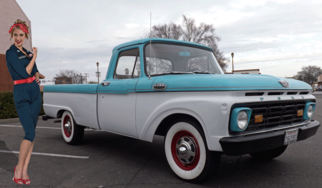 64 F-Series Pick-Up Canned Ham Hauler Farm Work F-250 Truck Daily Rat Rod 1964 Ford F-100 No Reserve California Pickup "Old Blue" 3/4 ton