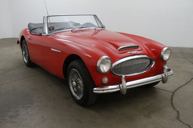 65 Austin Healey 3000 BJ8 Red Wire Wheels Soft top Tonneau Cover California Car 1965 Austin-Healey 3000