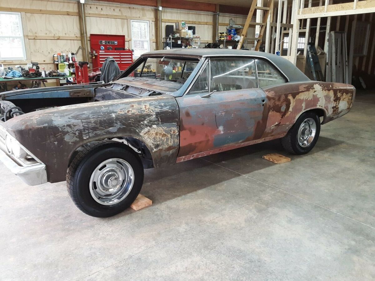 66 Chevelle Malibu, project car, very solid, buckets, rallye wheels, NOT SS 396 1966 Chevrolet Chevelle