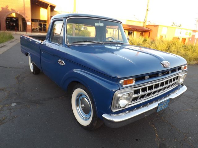66 F100 Custom Cab Pick-Up Canned Ham Hauler Farm Work Truck Daily Hot Rat Rod 1966 Ford F-100 No Reserve Unmolested California Pickup "Old Blue" V8