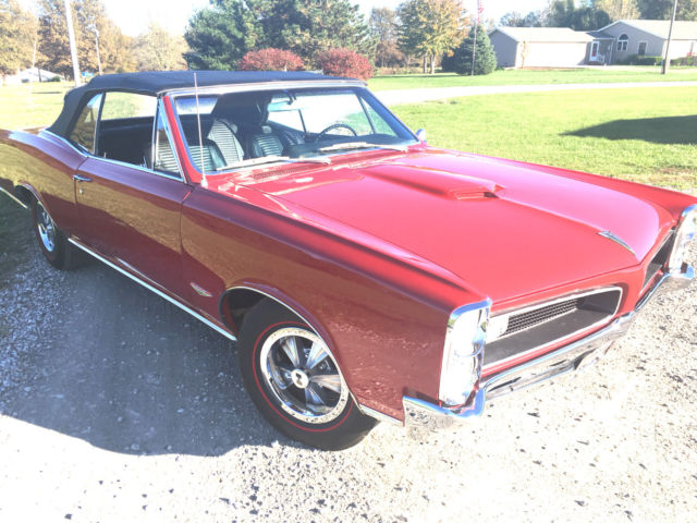 66 pontiac GTO real red car convertible 1966 Pontiac GTO gto