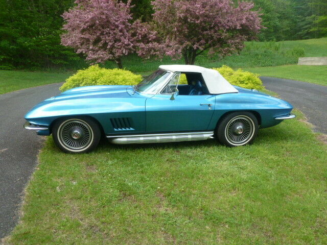 67 CORVETTE CONVERTIBLE 327/300 Marina Blue Powerglide PS PB Factory A/C 1967 Chevrolet Corvette STING RAY