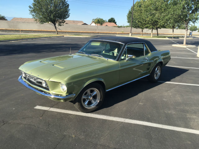 67 Mustang GT Equipment Group, 289, V8, Automatic, c code, lime gold 1967 Ford Mustang