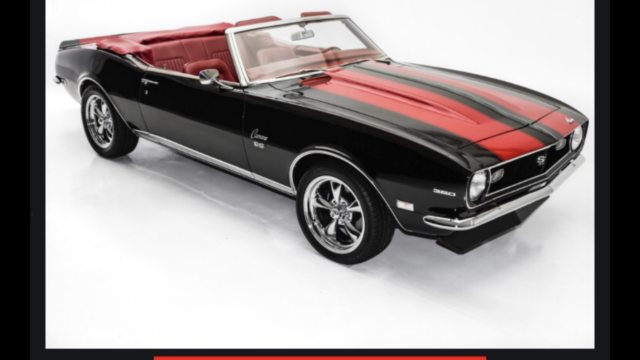 68 Camaro Convertible, 383 Stroker, automatic, fuel injection, bluetooth radio . 1968 Chevrolet Camaro SS