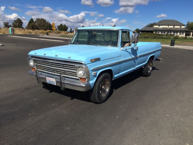 68 Ford Truck F-250 Custom Cab Camper Special 390 Edelbrock NR NO RESERVE Nice!! 1968 Ford F-250 Custom Cab Camper Special