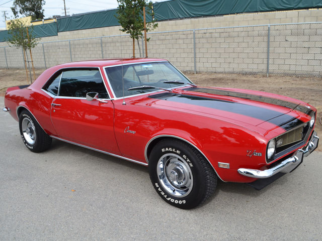 68 Z28 Coupe, Matador Red, Black Interior, 302/290hp, Dual Mufflers, Rally Gauge 1968 Chevrolet Camaro Z28 - 4-spd