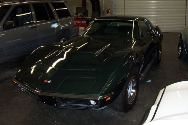69 Corvette BIG BLOCK 4 SPEED POSI REAR SIDE PIPES Fathom Green Leather T Tops 1969 Chevrolet Corvette 427