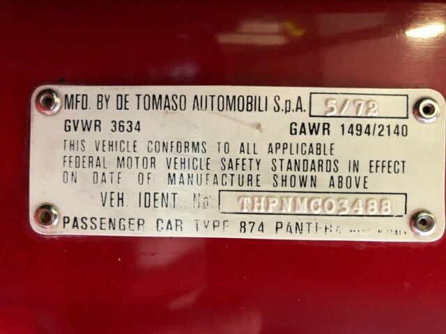 1972 De Tomaso Pantera Pre L - photo 7