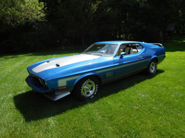 73 Mustang Mach I "Q" Code # Matching 351 4spd Posi Ram Air Hood Frame Off Show 1973 Ford Mustang 89k # Match Q Code 351 4Spd Frame Off