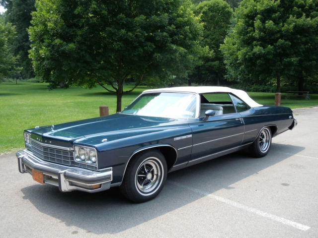 75 Buick LeSabre Convertible Air Cond. - Stunning! Indigo Metallic Blue & White 1975 Buick Lasabre Custom Convertible Absolutely Gorgeous
