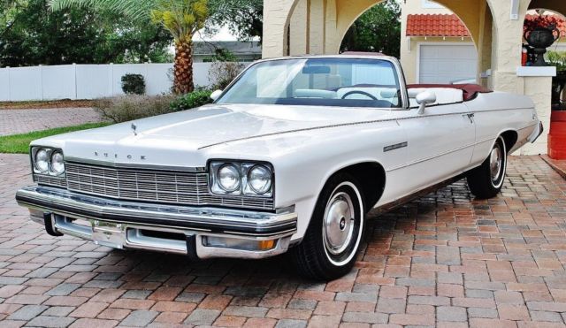 75 buick lesabre convertible Air Conditioning Triple White w/ Red Dash & Carpets 1975 Buick LeSabre Convertible Absolutely Gorgeous