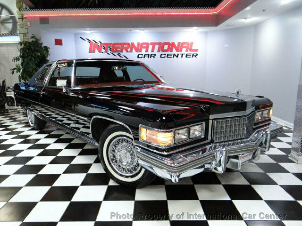 76 Cadillac Coupe DeVille 500ci A/C Stunning Black Over Red Leather & STUNNING! 1976 Cadillac DeVille