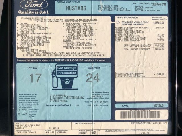 1993 Ford Mustang SVT Cobra #2442 ONLY 7,600 MILES - photo 10