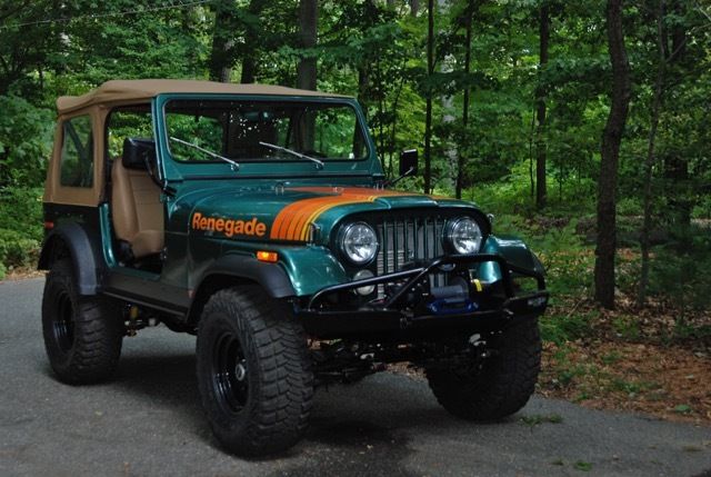 79 CJ7 RESTO MOD 327 Chevy 4 spd auto TDK steel frame & all steel panels, winch 1979 Jeep Renegade Folding rear seat, vinyl