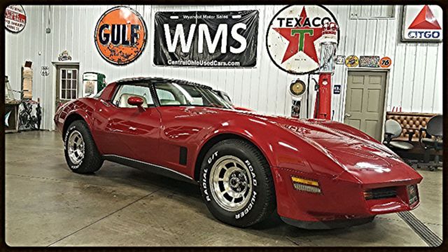80 Burgundy Red C3 T-Tops Classic Vette Show Car V8 Leather WMS Auto Power 79 78 1980 Chevrolet Corvette C3 T-Tops