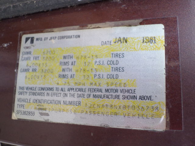 1981 Jeep Wagoneer FACTORY BUILD SHEET $1.00 START PRICE NO RESERVE - photo 12