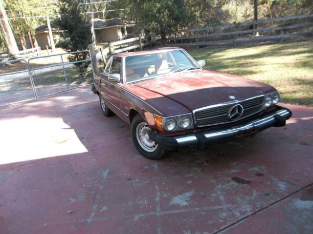 81 Mercedes 380 SL BURGUNDY BEIGE CONVERTIBLE,NEW BRAKES,TIMING CHAIN 1981 Mercedes-Benz SL-Class BASE