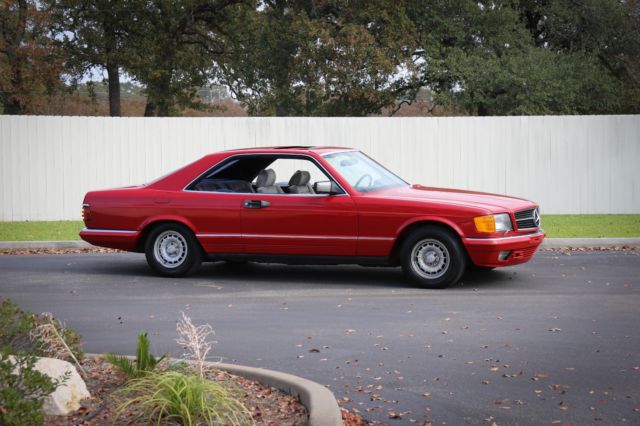 83 500 SEC sport cpe 103k miles Survivor V8 auto sunroof red with gray interior 1983 Mercedes-Benz 500-Series