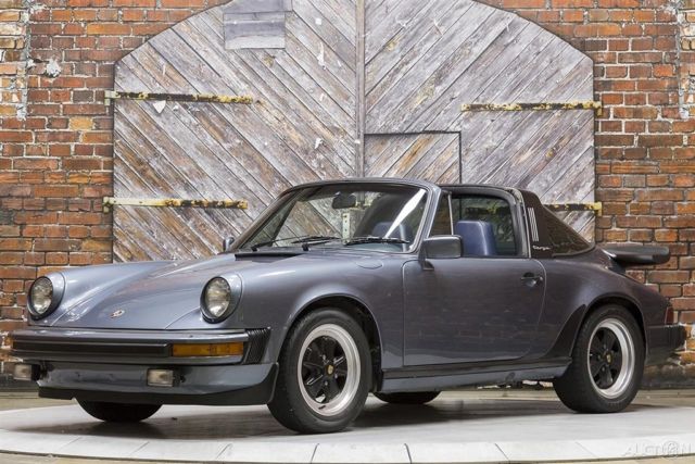 83 Whale Tail Spoiler Fuchs Wheels Upgraded 3.2L Engine Runs Great Strong Clutch 1983 Porsche 911 SC Targa 3.2L 5-Speed Slate Blue Metallic