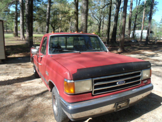89 red ford truck F150XLT 1989 Ford F-150