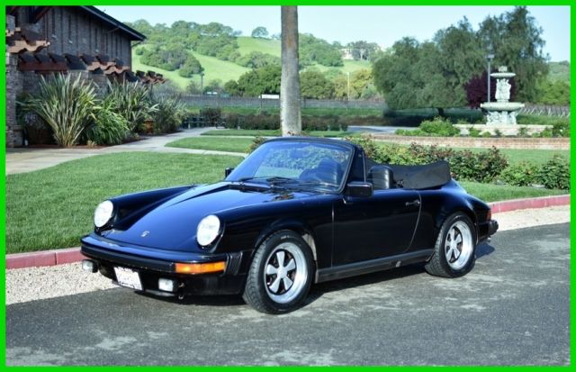 911SC CABRIOLET GARAGED BLACK/BLACK BEAUTY LOW MILES 1983 Porsche 911 911SC CABRIOLET