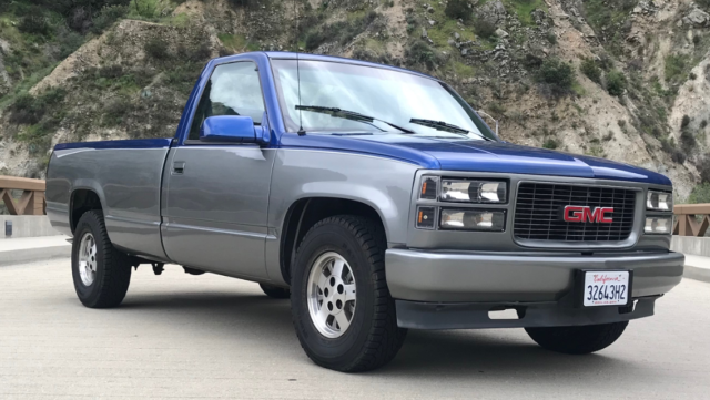 92 GMC Sierra 1500 SLX LONG BED V8 350 ENG. RARE FACT. 5 SP FAST RESTORED TRUCK 1992 GMC Sierra 1500 SLX