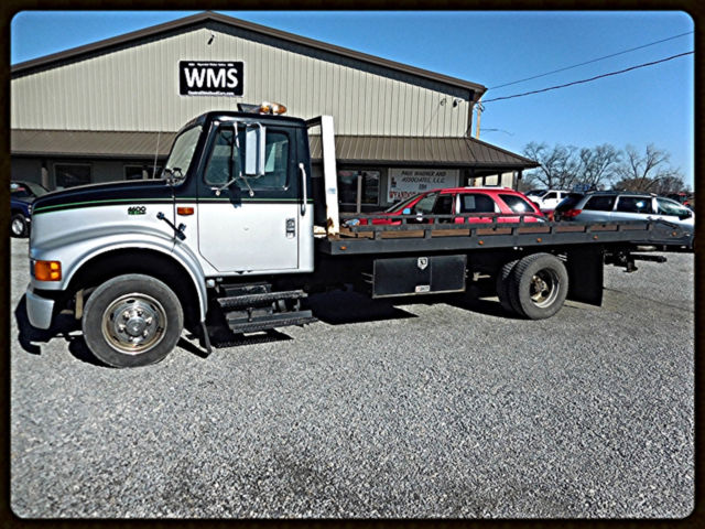 94 Black Roll Back Tow Truck Wrecker Flat Bed 7.3 Diesel Manual Power Tilt WMS 1994 International Harvester 4600