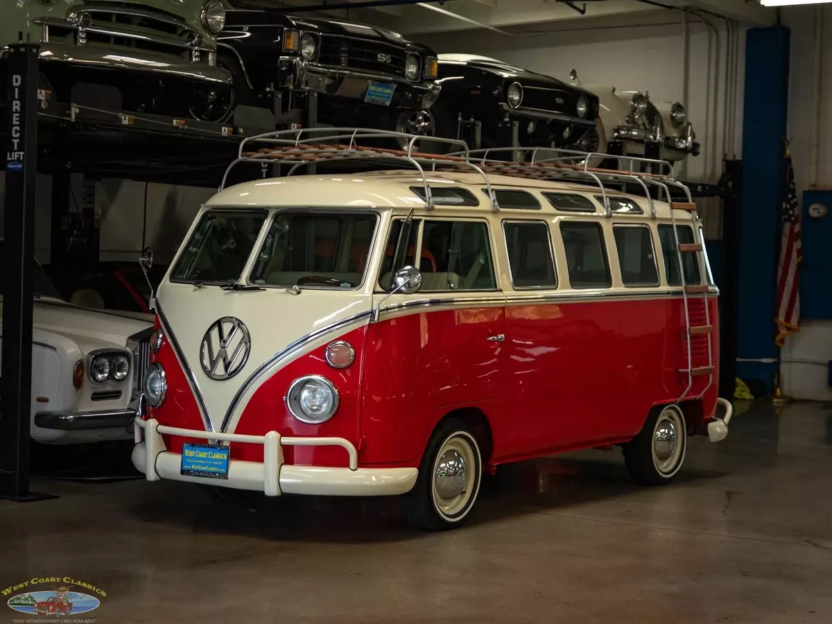 9469 Miles 4 cyl 4 speed manual23 Window Bus 1975 Volkswagen 23 Window Samba Tribute Kombi Bus